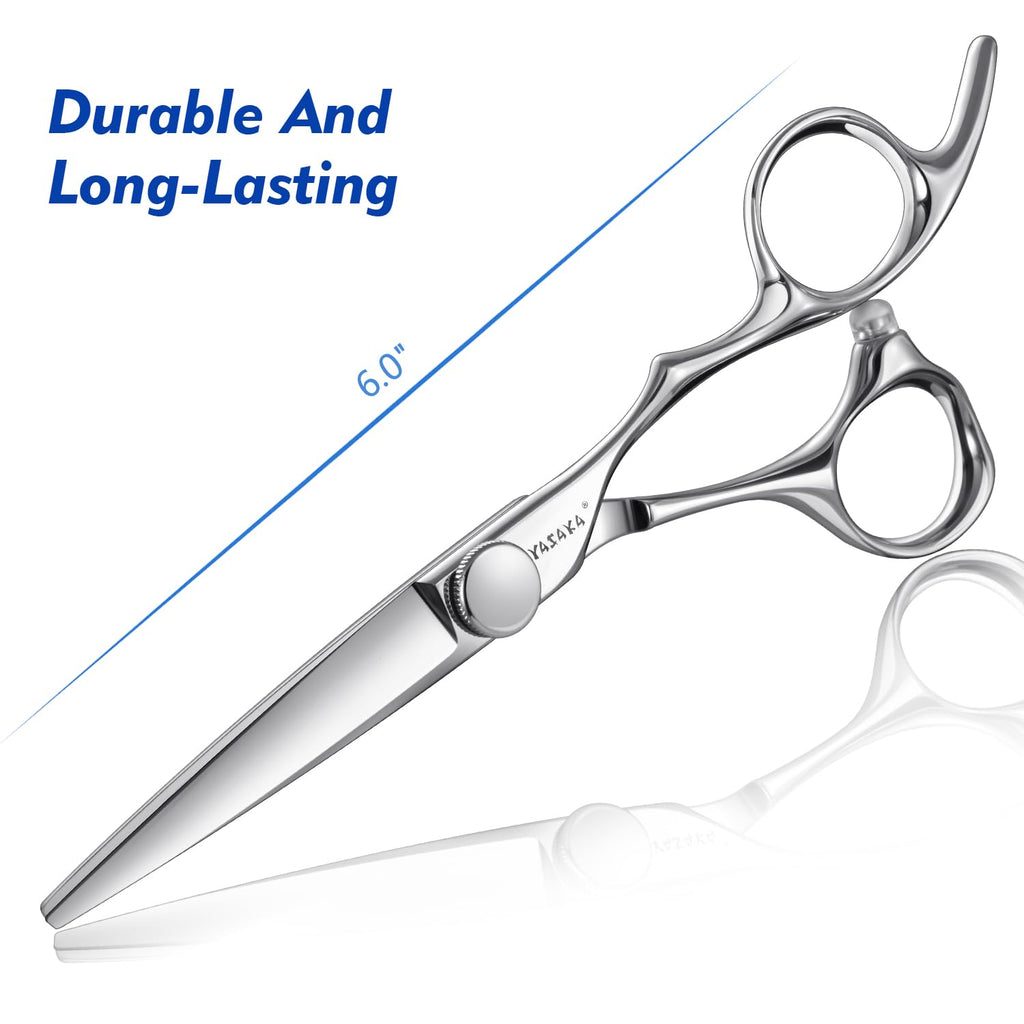 Professional Barber Shears for Hair Cutting with Razor-Sharp Blades & Cobalt Alloy Steel, Salon Hairstylist Hairdresser Precison Haircut Scissors for Women Men Kids, Home Use, 6 Inch