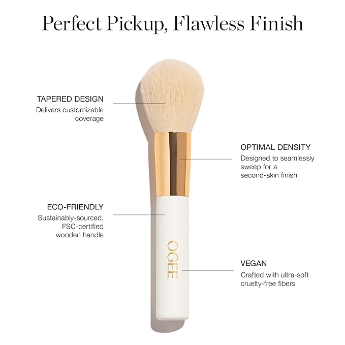 Ogee Powder Brush - Ultra-Soft Powder Setting Brush with Vegan Fibers