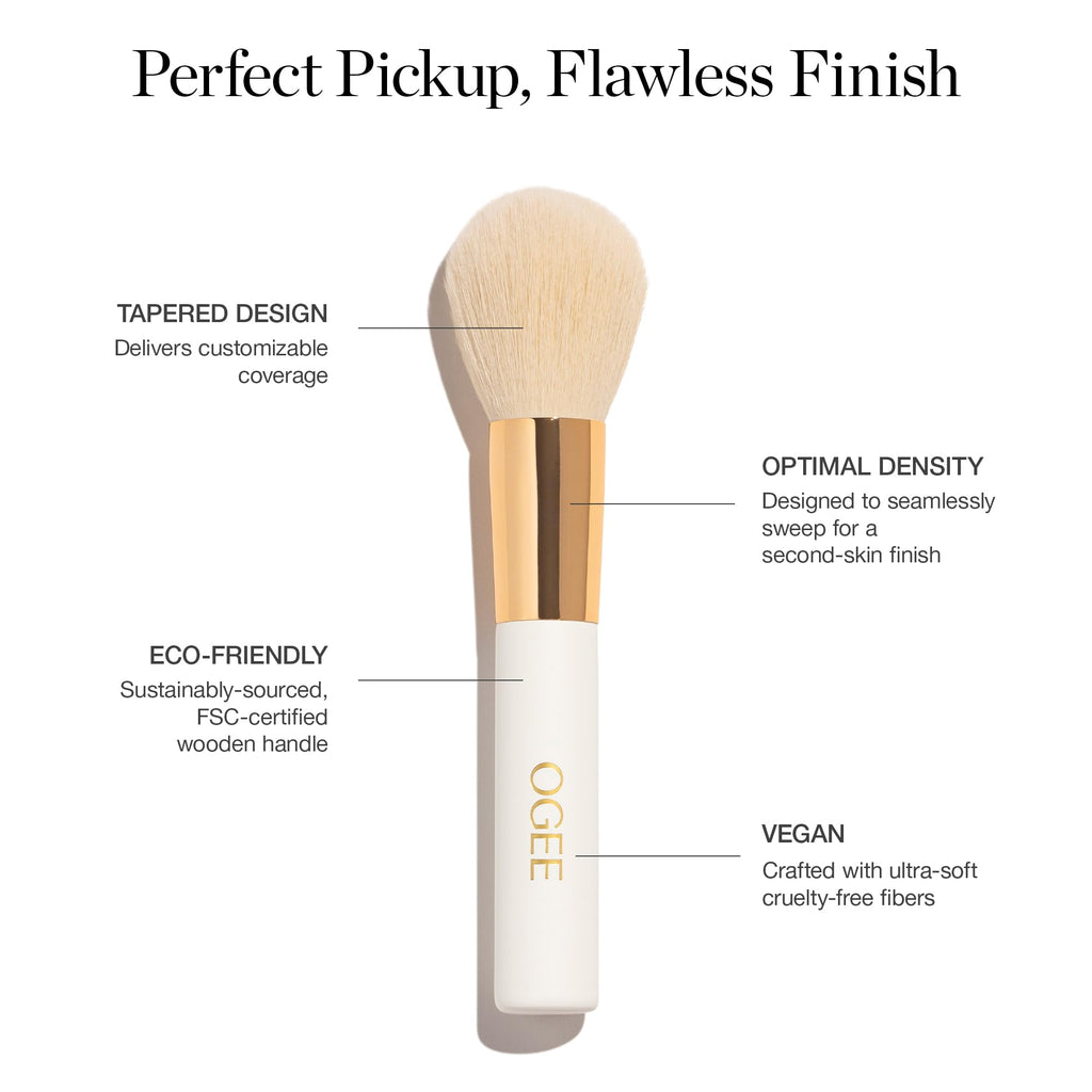 Ogee Powder Brush - Ultra-Soft Powder Setting Brush with Vegan Fibers
