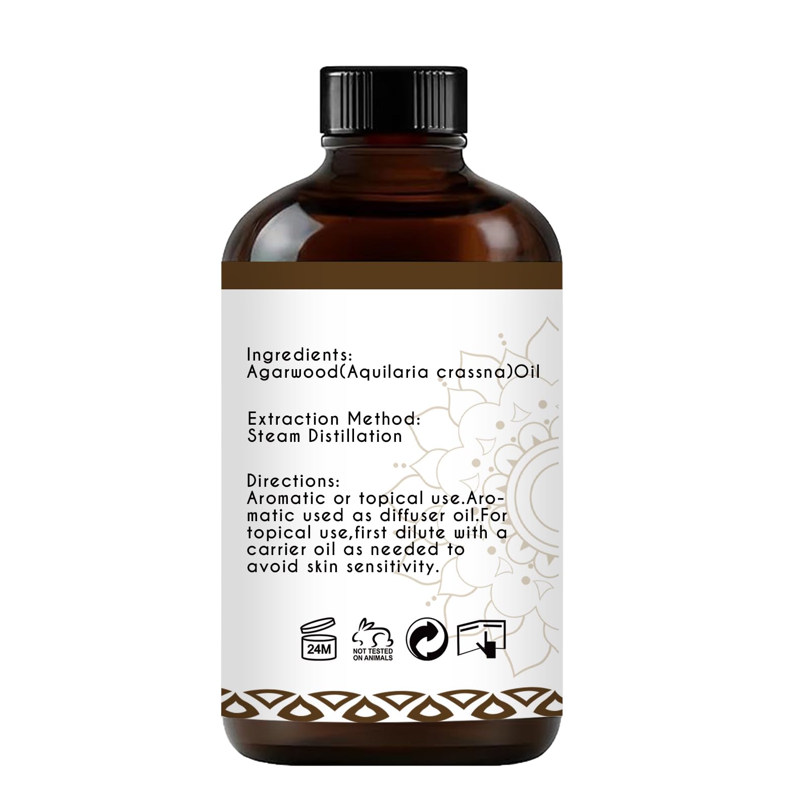 LOTUSJOY Agarwood Essential Oil, for Diffuser, Meditation, Home DIYs - 4 Oz
