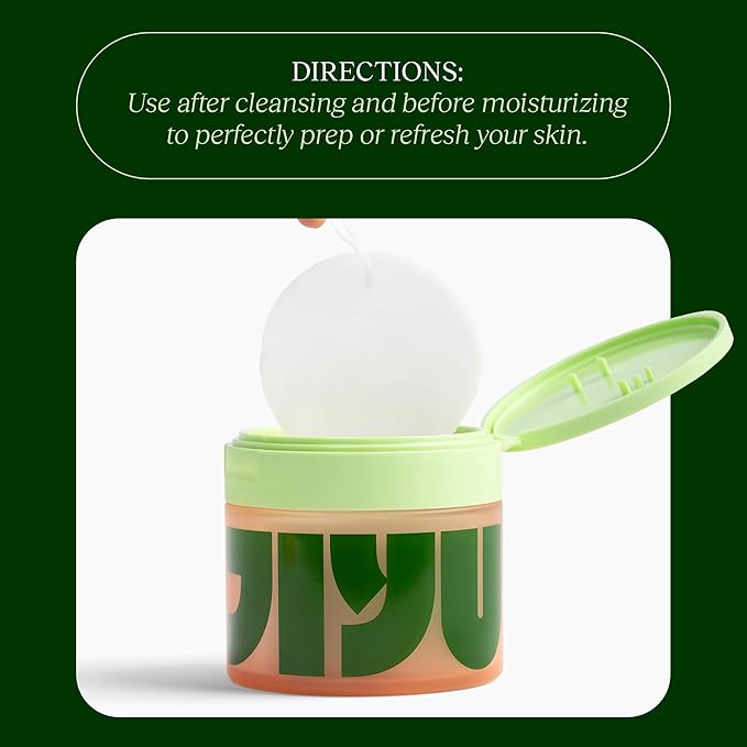 JIYU Toner Pads - Korean Skincare for Dark Spots, Wrinkles & Dull Skin - Hydrating Facial Treatment with Snail Mucin, Niacinamide, Peptides & Centella - 100 Count