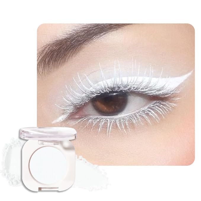 HHLTOH Matte White Single Eyeshadow Makeup, Neutral Cream Powde Eye Shadow for Women, White Matte Singles Eyeshadow Palette Pigmented Waterproof, sombras para ojos, Girls Christmas Eyeshadows Gifts 26