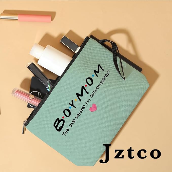 Jztco Boy Mama Makeup Bag, Baby Shower Gifts for Mom First Time, Green
