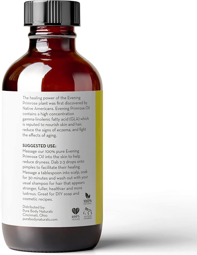 Liquid Evening Primrose Oil for Women - for Skin, Face & Hair, 4 fl oz