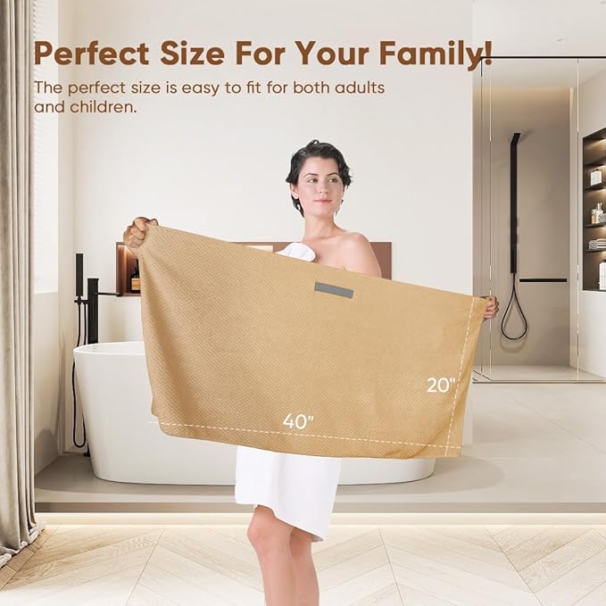 HOMEXCEL 5PK Microfiber Hair Towels, 40x20 in, Soft&Fast Drying for Long Hairs