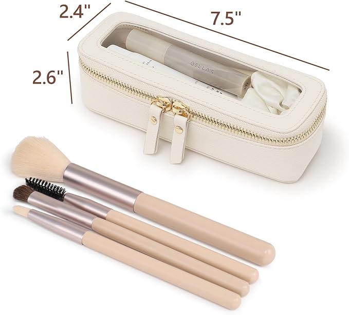 PACKISM Clear Makeup Bag - PU Leather Clear Travel Bags for Toiletries