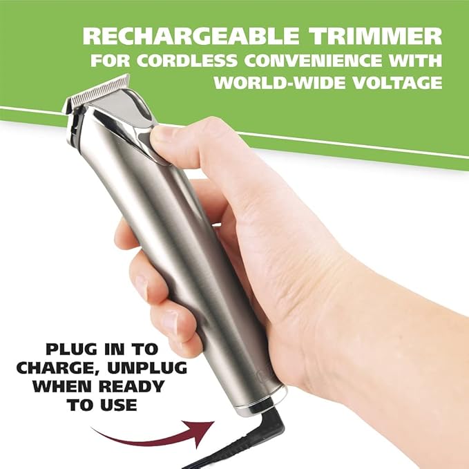 Wahl USA Stainless Steel Lithium-Ion Cordless Beard Trimmer for Men