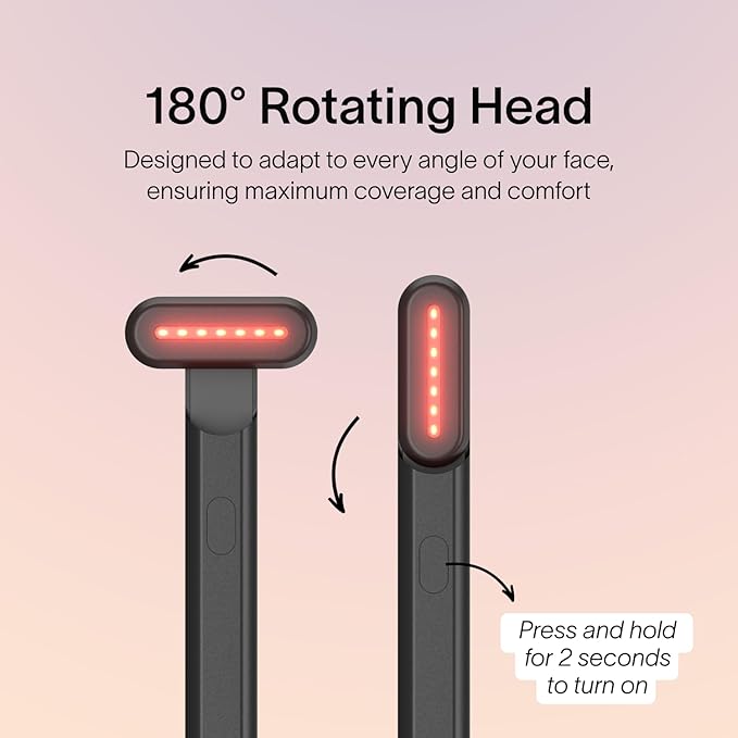 Solawave 4-in-1 Red Light Therapy Wand for Face & Neck (Charcoal)