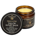 Terra Lotus - Organic Grass-Fed Beef Tallow Balm with Raw Honey - Moisturizing Cream - Handmade All-Natural Moisturizer (2 Oz, Unscented)