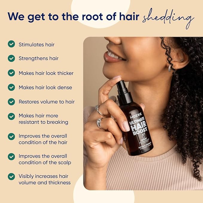 Moerie Hair Growth Serum Spray for Men and Women, Hair Loss Solution with Biotin and Rosemary, Thickening Serum for Hair Regrowth and Thinning Hair - Ultimate Scalp and Growth Care