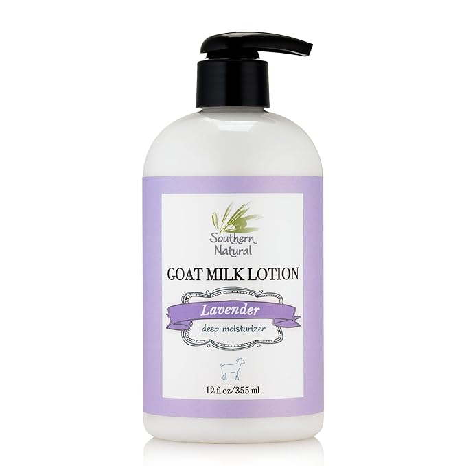 Southern Natural Goat Milk Lotion, Lavender 12 oz, Moisturizing, Dry Skin
