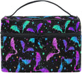 MNSRUU Goth Makeup Bag, Gothic Bats Halloween Luminous Makeup Organizer Bags Toiletry Bag Box Travel Cosmetic Bag Make Up Train Case for Women Teen Girl Ladies