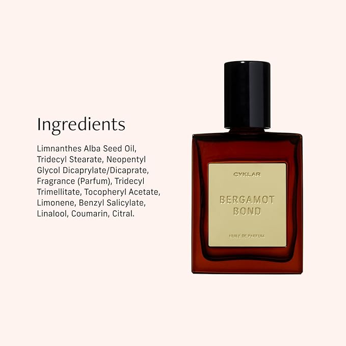 CYKLAR Perfume Oil for Skin – Bergamot Bond Scent – Bright, Zesty & Warm Perfume Fragrance with Bergamot, Verbena & Cashmere Notes – Travel-Friendly 15ml