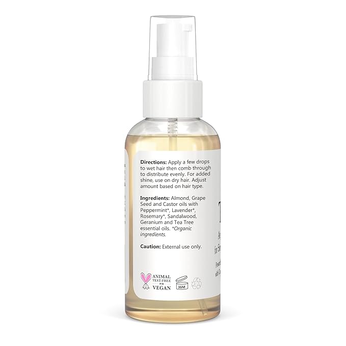 Isabella's Clearly TAME Anti Frizz Hair Oil Serum | Sulfate Free Leave-In Smoothing Treatment for Curly, Frizzy & Dry Hair | Adds Shine, Controls Humidity | Natural, Made in USA (4 Fl Oz)