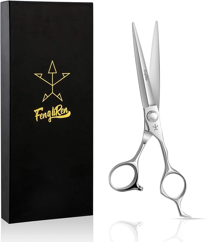 Fengliren High-end Professional Extremely Very Sharp Barber Hair Cutting Scissors Hairdresser Shears For Hair 6.5 Inch Haircut Scissor Made Of Stainless Steel Alloy For Hairdressing Salon and Home Use