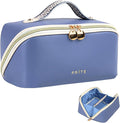 Prite Makeup Bag Travel Toiletry Bag Open Flat Cosmetic Organizer for Women