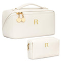 CLOUDWINGS Initial Makeup Bag Personalized Gift for Women Teen Girls