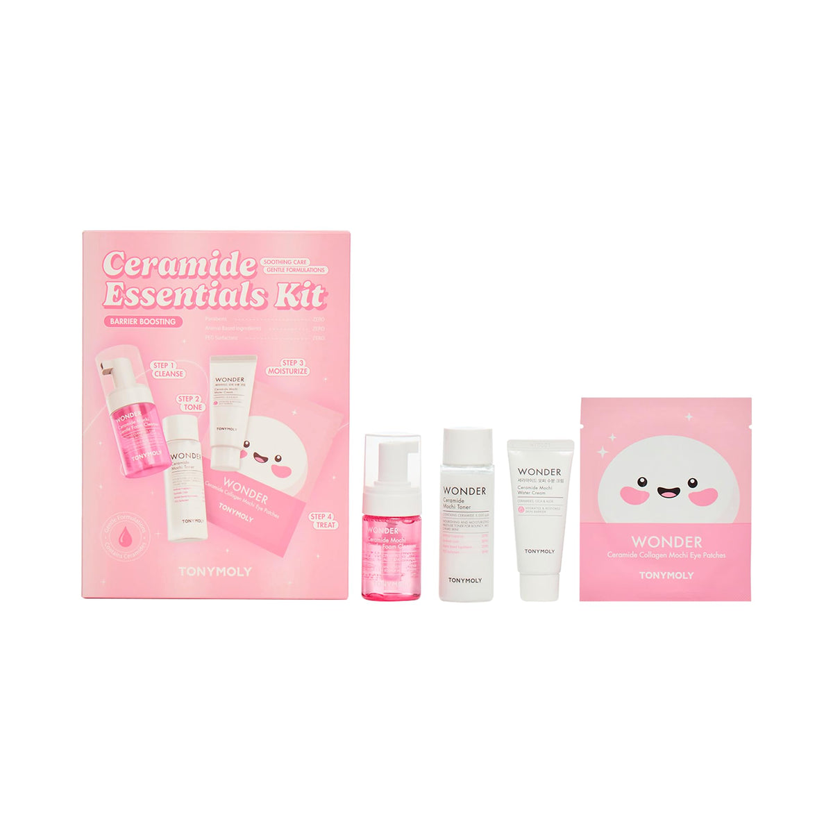 TONYMOLY Wonder Ceramide Mochi Essentials Set - Hyaluronic Acid & Cica
