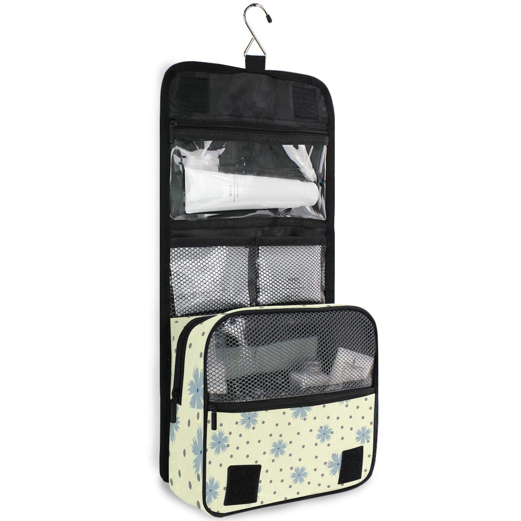 senya Hanging Travel Toiletry Bag Flowers Round Dot Kit Makeup Case Cosmetics Organizer for Men Women overnight