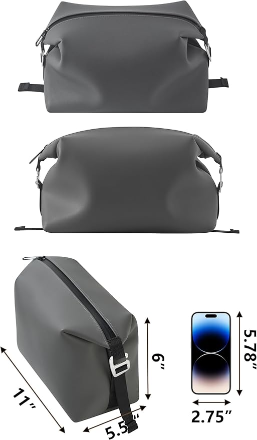 Onbagway 6"x11" 6L Silicone Toiletry Bag, Grey