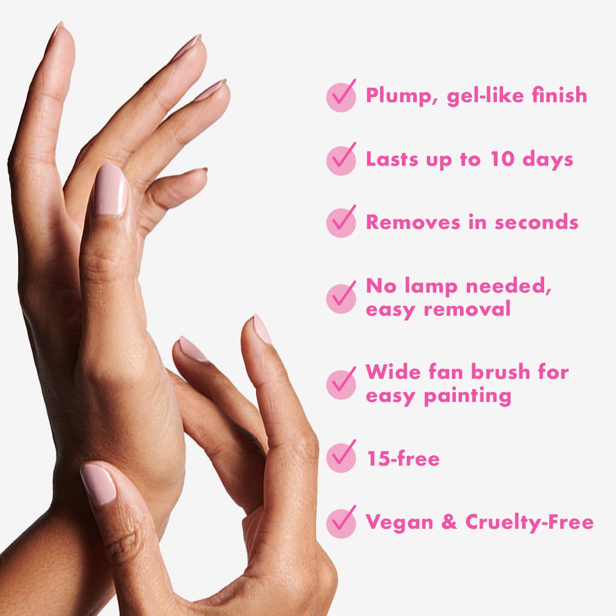 Olive & June Long Lasting Nail Polish | Plump Gel-Like Finish No Lamp Needed | Lasts up to 10 days | Salon-Quality 15-Free Vegan & Cruelty-Free Chip-Resistant | HZ Dusty Rose