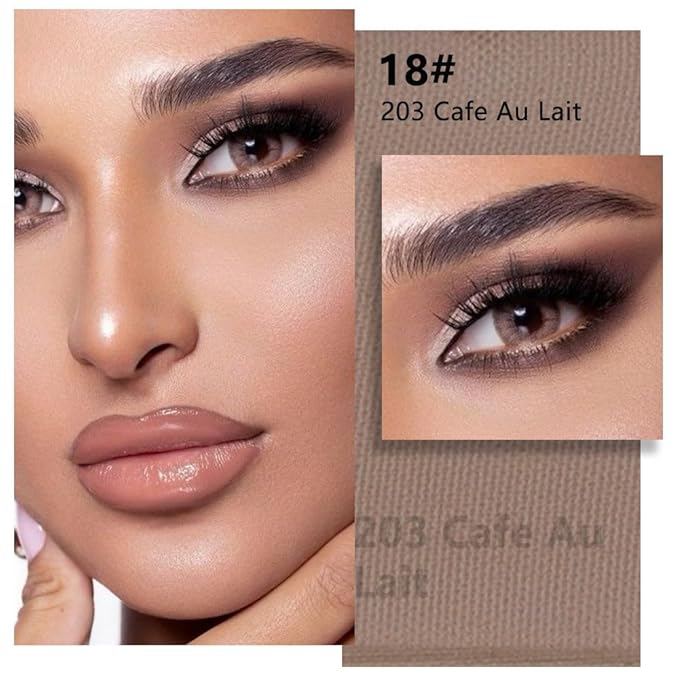 FeiCuiYun Matte Singe Eye Shadow Palette Makeup, Matte Light Cocoa Monochrome Eyeshadow For Old Women, Mini Singe Pressed Pigmented Waterproof Sombras Para Ojos, Vegan, Talc, Paraben&Cruelty Free, 18