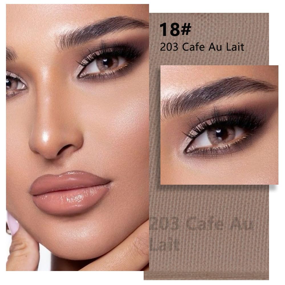 FeiCuiYun Matte Singe Eye Shadow Palette Makeup, Matte Light Cocoa Monochrome Eyeshadow For Old Women, Mini Singe Pressed Pigmented Waterproof Sombras Para Ojos, Vegan, Talc, Paraben&Cruelty Free, 18