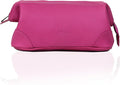 HLC Leather Toiletry Bag for Men Best Gift Premium Genuine Dopp Kit Shaving Kit Organizer Travel Kit Pouch Bag 10 inch Size (Pink)