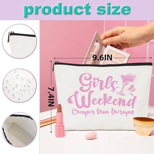 4 Pcs Girls Weekend Gifts for Women 2026 Girl Trip Gifts Favors Makeup Bag