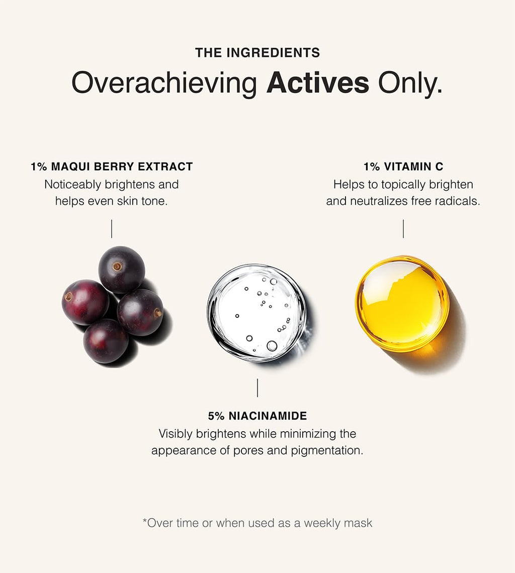 SKIN AT WORK Deep C Diver Vitamin C Cleanser - 6-in-1 Glow Face Wash with Niacinamide & Algae - Daily Treatment Cleanser & Weekly Mask, (100 ml, 3.4 oz).
