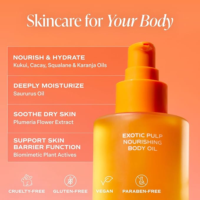 Saltair Nourishing Body Oil | Lightweight Body Glow | Exotic Pulp, 4 oz