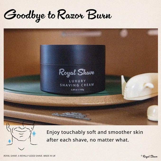 Royal Shave Bergamot Shaving Cream for Men, Luxury Ultra Rich Lather