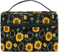MNSRUU Sunflowers Makeup Bag, Flower Makeup Organizer Bags Toiletry Bag Box Travel Cosmetic Bag Make Up Train Case for Women Teen Girl Ladies