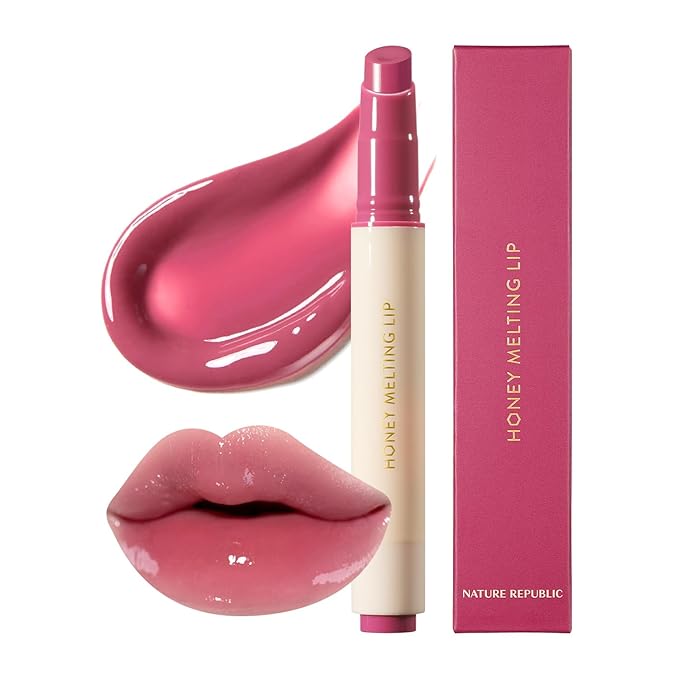 Nature Republic HONEY MELTING LIP (08 DARK CHERRY CHOUX) | SOFT LIP STICK, Hydrating Gloss, Moisturizing balms, Sheer tint, Shine & Nude, Glowy Finish, korean make up