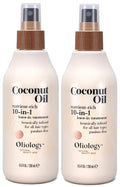 Oliology Coconut Oil 10-in-1 Multipurpose Spray - Leave in Treatment for All Hair Types | Detangles, Controls Frizz, Hydrates & Moisturizes | & Paraben Free (8.5 oz, 2 Pack)
