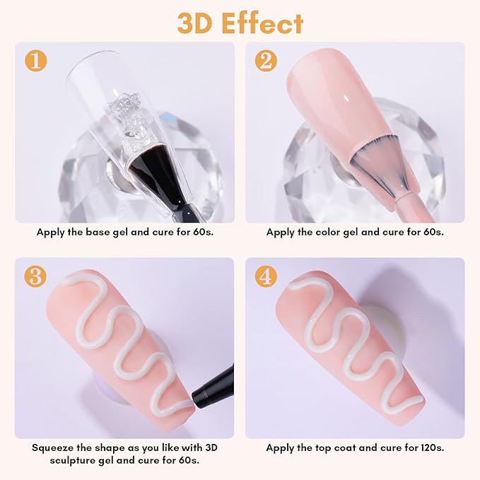 Makartt 3D Nail Gel, 2 Pcs 15g Nail Sculpting Gel for Molding and Drawing