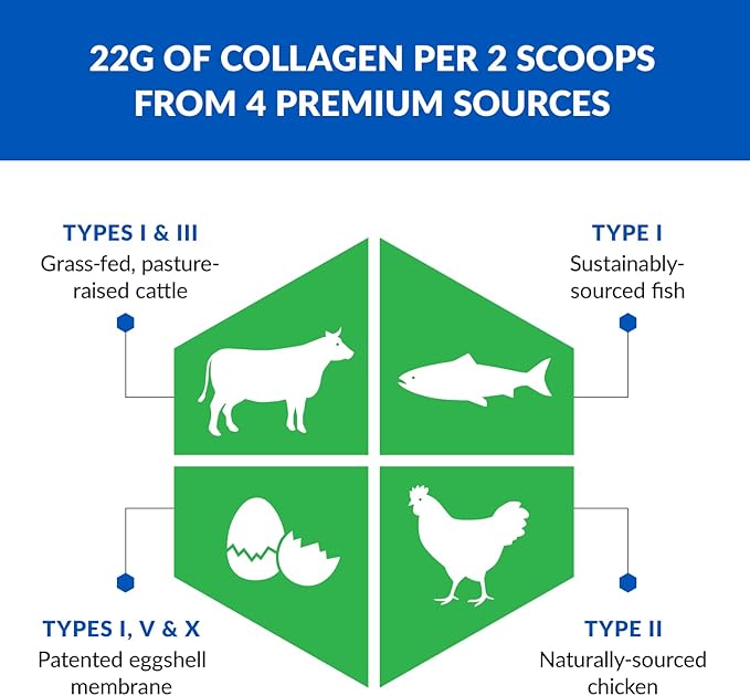 Multi Collagen Peptides Powder - Hydrolyzed, Fruit Punch, Grass Fed