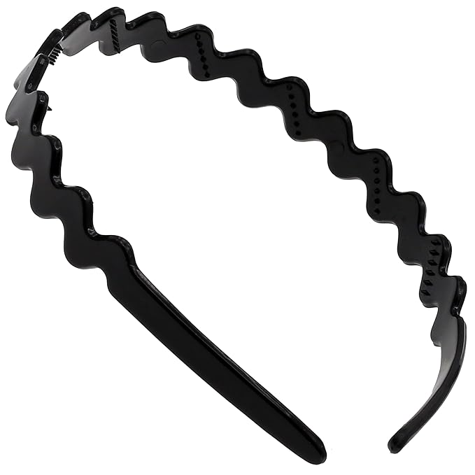 Camila Paris CP3295 French Headband for Women, Black, Strong Hold Grip Women's Hair Band, Ligth and Very Flexible, No Slip Durable Styling Girls Hair Accessories, Made in France