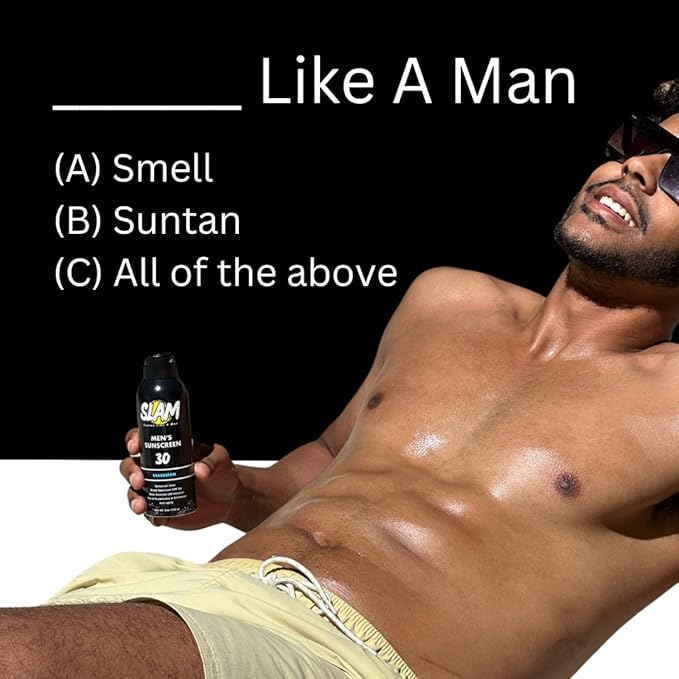 SLAM WoodsMan & BeachMan Bundle - Men's Scented Sunscreen, Sunblock, Sunscreen Spray, Water Resistant, Paraben Free, Broad Spectrum UVA/UVB Sunscreen SPF 30, Sun Protection Factor 30