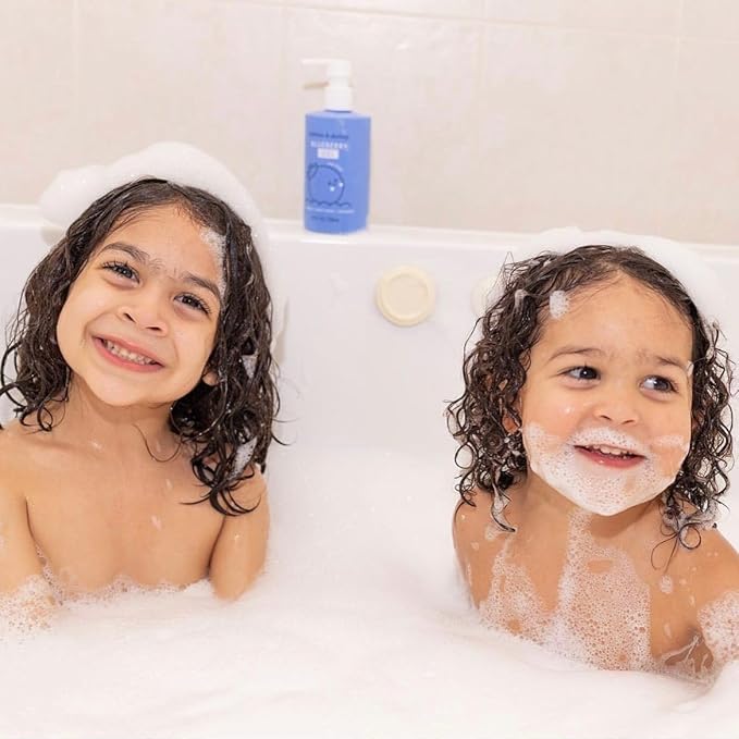 Dabble & Dollop Blueberry Kids 3-in-1 Body Wash, Shampoo & Bubble Bath – Tear-Free, Gentle, Natural-Origin, Hypoallergenic and Safe for Sensitive Skin (10 fl oz, Pack of 2)