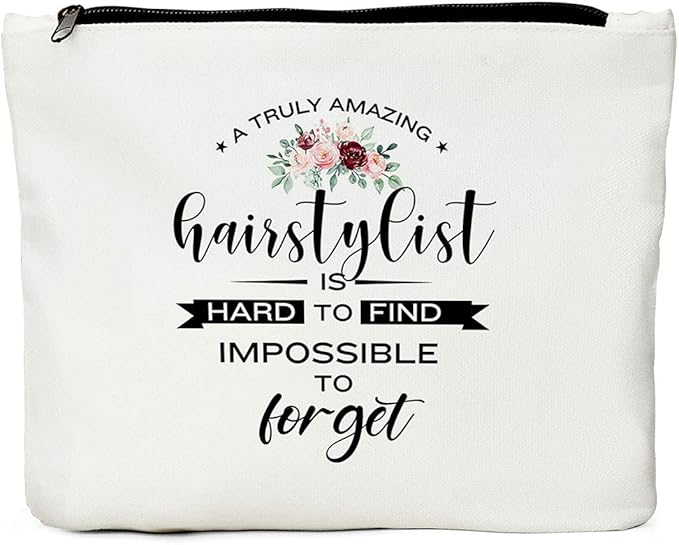 JIUWEIHU Hair Stylist Gifts Makeup Bag, Hairstylist Essentials Cosmetic Bag