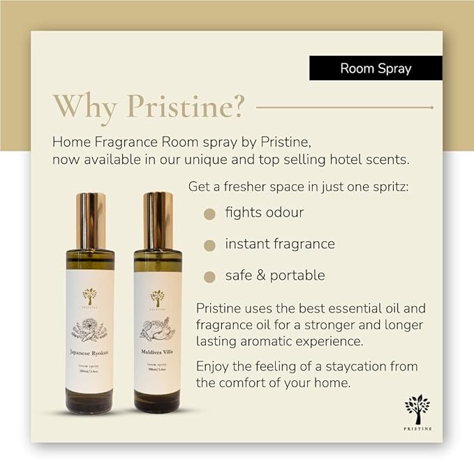 PRISTINE English Country Inn Linen & Room Spray Air Freshener, Made With Essential Oils, Fragrance room spray with Strawberry and Vanilla 3.4oz Pillow Spray