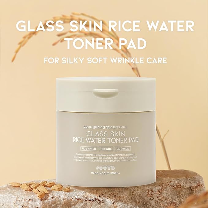 #OOTD Rice Water Toner Pads for Glass Skin,70 Pads | Korean Skincare