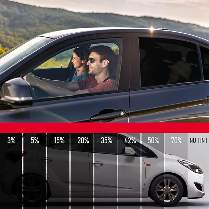 UNITED Window Tint 24"In 100'Ft 3% Nano Carbon Film 2Ply Charcoal 3% VLT - Clear PET Privacy Window Tint for Car, Home, Blocks UV/IR Rays, Reduce Heat & Glare- Adhesive Film - Lifetime Color Stability