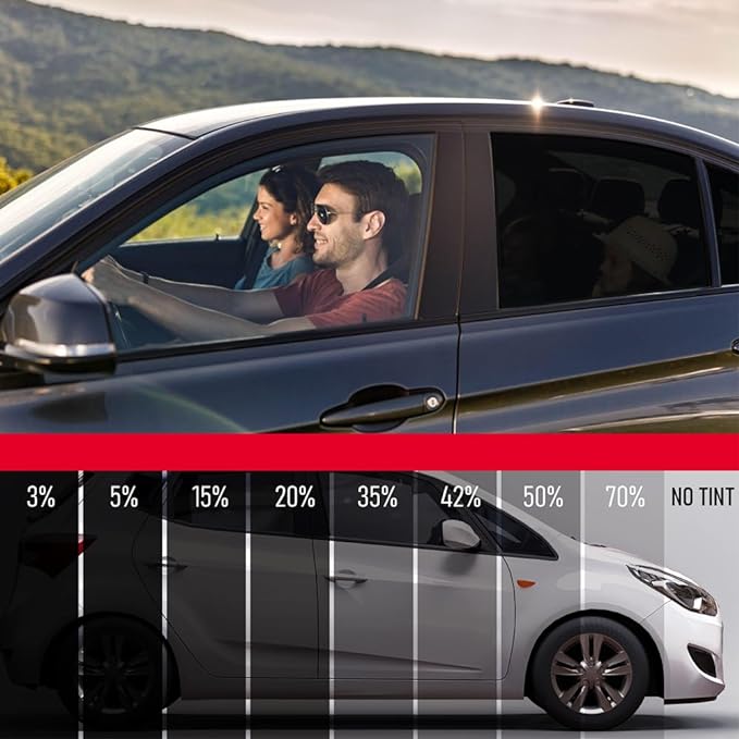 United Nano Carbon 2Ply Window Tint Film - 24" x100', 50% VLT Scratch Resistant, High Clarity, 99% UV Block – Privacy & Interior Protection Film for Car, Truck, SUV, Home – Heat & Glare Control