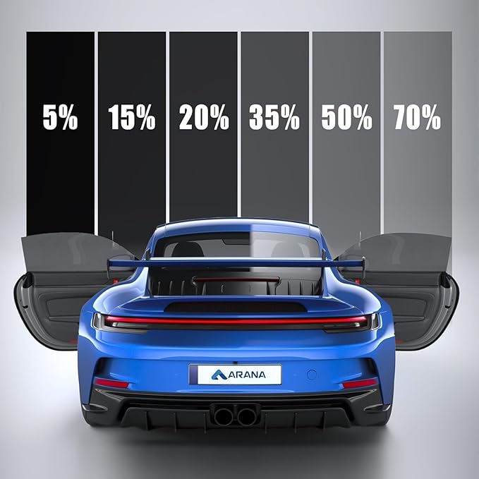 ARANA 5% VLT 24" × 15FT Ceramic Car Window Tint Film, Heat Resistant & 99% UV Blocking Privacy Protection
