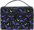 MNSRUU Goth Makeup Bag, Magic Gothic Galaxy Bat Makeup Organizer Bags Toiletry Bag Box Travel Cosmetic Bag Make Up Train Case for Women Teen Girl Ladies Skulls 219