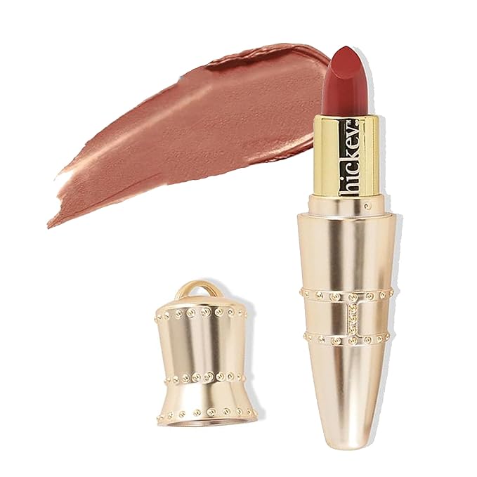 Hickey Refillable Pendant Lipstick, Haute Mess[Terracotta] – Wearable Satin Lip Color on a Chain, Refillable Clean Beauty, Full Lipstick Included