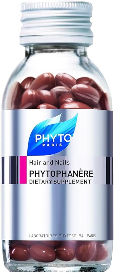 PHYTO Phytophanère Hair Growth Supplement for Women & Men - Biotin, Zinc & Vitamin B6 for Thicker, Stronger Hair & Nails - 120 Capsules, 2-Month Supply