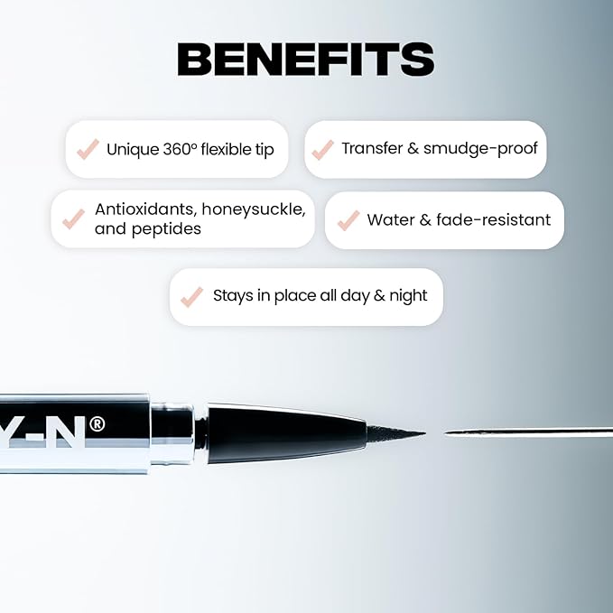 Sacheu Liquid Eyeliner STAY-N, Longwear, Smudge-Proof, Eye’m Sharp, Black